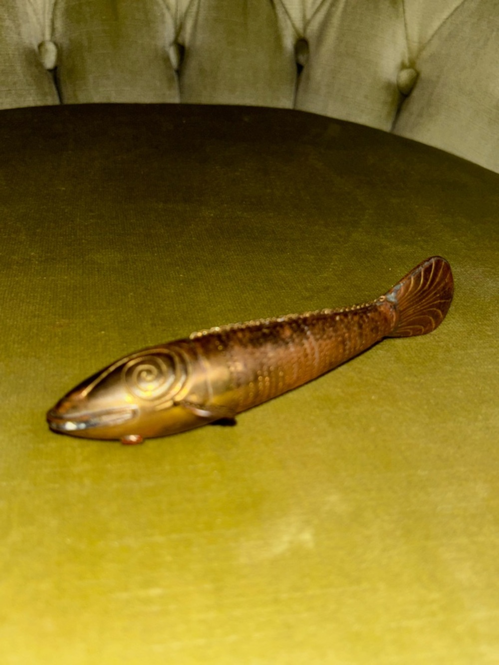 Vintage Median Style Articulated Fish Figure Brass - Picture 5 of 9